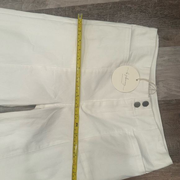 Extra Wide -Leg Denim Pants, Cream Color-NWT-Sz Large Casual Boho - Picture 8 of 8